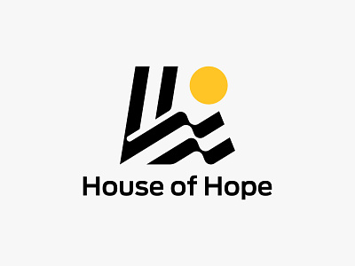 House of Hope (H) - Logo design, icon, branding, letter abstract logo flag logo graphic design letter h lettering logo logo design logotype minimalist logo modern logo monogram nft simple logo sun logo typography