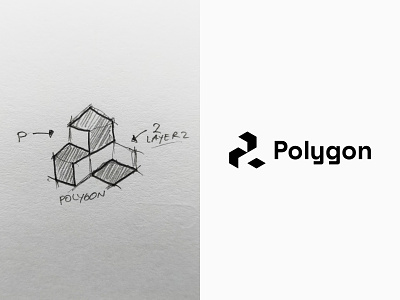 Polygon (Letter P + Number 2) - Logo design, icon, branding