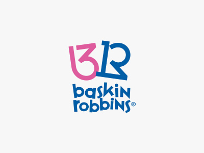 Baskin-Robbins | The letter B & R | Logo design, icon, branding branding company logo letter b letter r lettering logo logo design logotype minimalist logo modern logo monogram simple logo typography