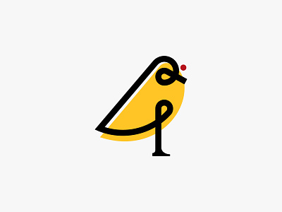 The number four (4) and a bird - Logo design, icon, branding