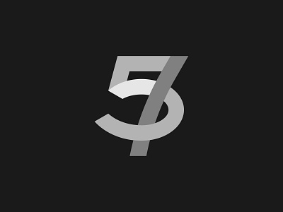 The number 57 (5 & 7) - Logo design, branding, icon abstract logo illustration lettering logo logo design logo number logotype minimalist logo modern logo monogram number 5 number 57 number 7 simple logo typography ui