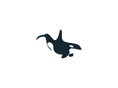 Orca fish flat identity logo mark minimal negative orca simple symbol whale