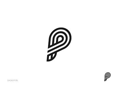 P branding design flat icon illustration lettering logo logotype mark monogram type typography