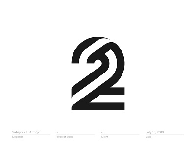 Number 2 (two) design flat icon illustration letter lettering logo logotype mark monogram number symbol