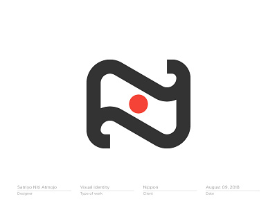 The letter N for Nippon #2 | Logo, Monogram, Mark, Icon design flat icon illustration japan letter lettering logo logotype mark monogram symbol