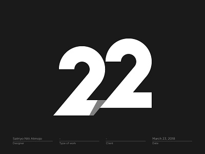 Number 22 - Logo, Mark, Icon, Branding, Monogram