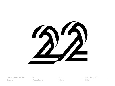 Number 22 #2 - Logo, Mark, Icon, Branding, Monogram