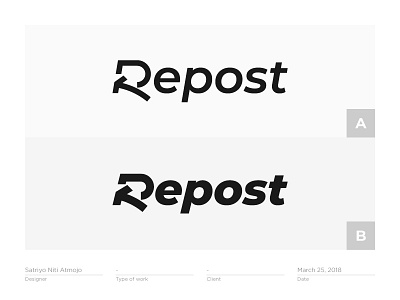 R for Repost #2 - Logo, Mark, Icon, Branding, Monogram