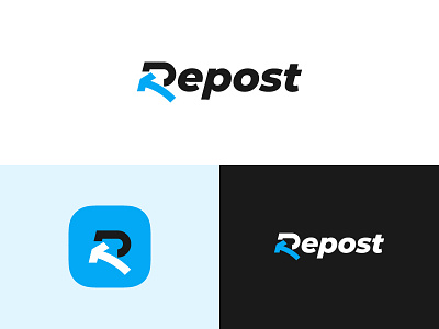 Repost App - Logo, Mark, Icon, Branding, Monogram