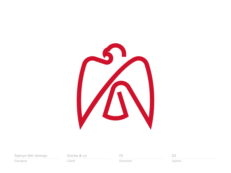 Red Falcon Logo Mark Icon Branding Monogram By Satriyo