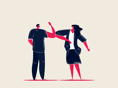 Elbow Bumping Illustration