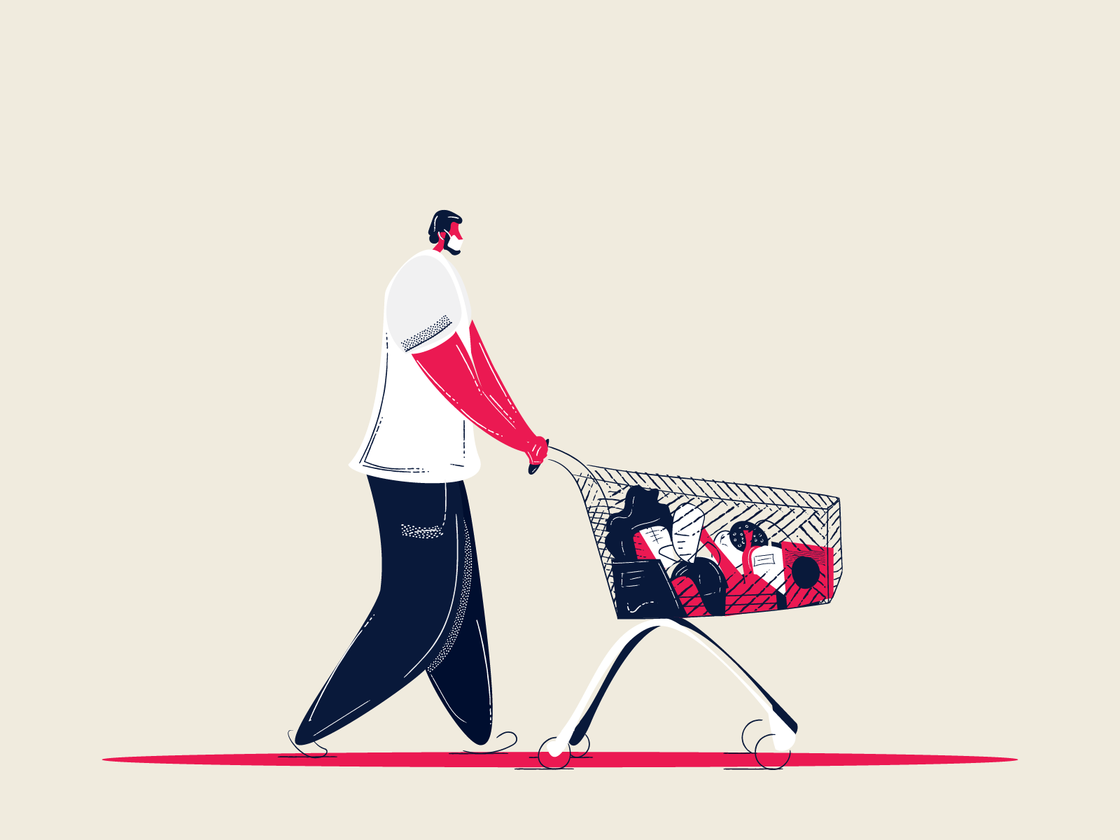Man at the Supermarket Illustration by Mariza Vasilikopoulou on Dribbble