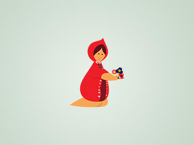 Little Red Riding Hood book character design fairy tale illustration