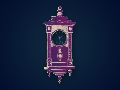 Clock - Detail from book cover. book cover clock detail illustration retro vintage wacom