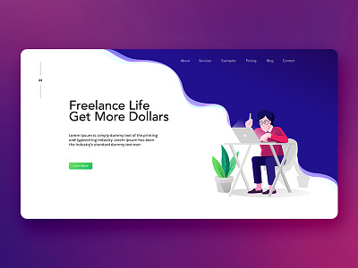 Freelance Life Get More Dollars banners cahracther design character custom banner custom illustration graphicdesign