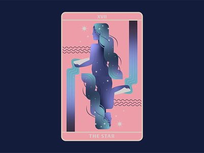 The Star Tarot bright color combinations card card design design detailed flat flat background flat illustration growing hope illustration muted colors mystical playing card star tarot tarot card tarot deck the star vector