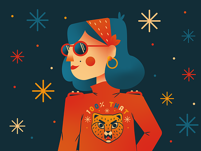 100% Thankful bright color combinations cheetah design detailed doodle dribbbleweeklywarmup fierce flat flat background flat illustration growing illustration lizzo thankful vector woman woman illustration woman portrait women empowerment women in illustration