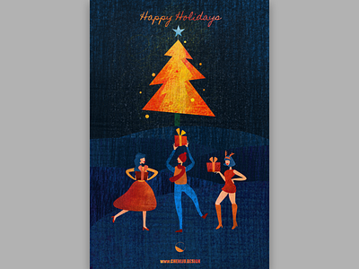 Happy Holidays christmas card graphic greetings happy holidays illustration photoshop visual design