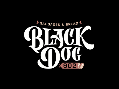 Black Dog 902 cali colombia foodtruck lettering logo logotype sausage vector