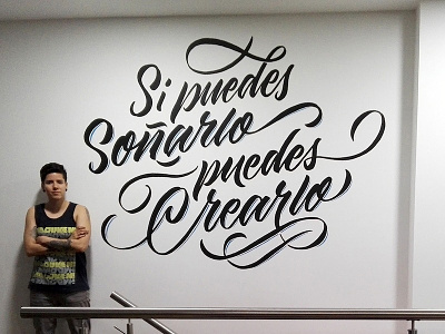 Mural - Seven Club colombia fitness gym lettering mural