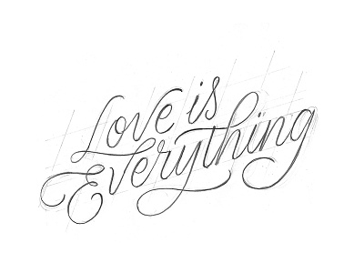 Love is Everyhitng handlettering lettering love pencil postcard sketch