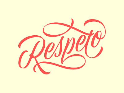 Respeto digital flourish lettering merch respect respeto symmetry vector