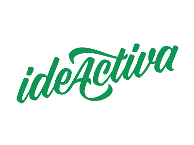 ideActiva branding identity lettering logo logotype script tshirt