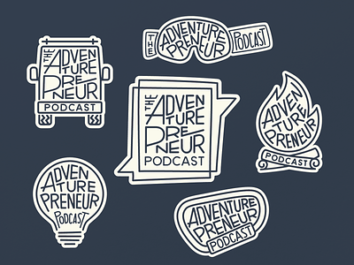 Adventurepreneur Podcast Branding branding design handlettering illustration