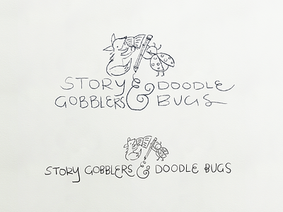 Babble Bugs & Story Gobblers Branding Sketch branding design handdrawn illustration logo logo design sketch