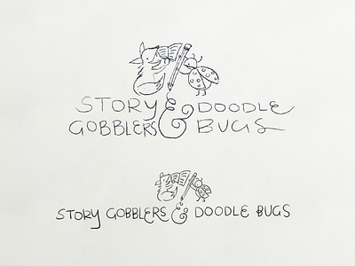 Babble Bugs & Story Gobblers Branding Sketch