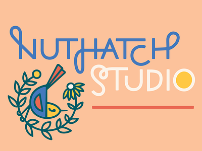 Nuthatch Studio Branding bird branding hand lettering handlettering illustration lettering logo nuthatch studio