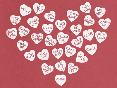 Sweet Talk candy hearts design handlettering illustration tshirt typography valentine valentines day