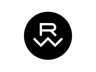 RW black circle illustrator logo monogram white