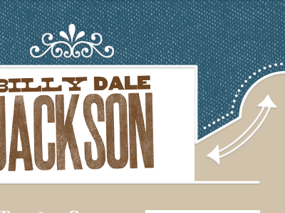 Billy Dale Jackson arrows blue brown country dotted e-mail fabric music photoshop template western white wood type