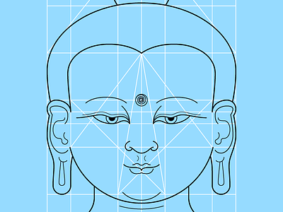 Buddha blue illustration illustrator print