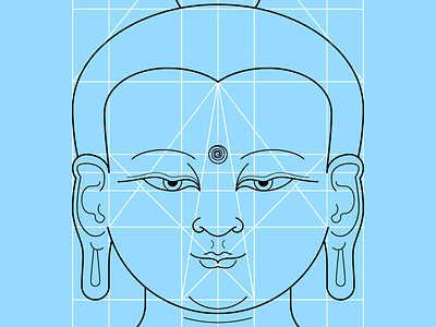 Buddha blue illustration illustrator print