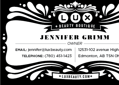 LUX Business Card business card lux ornament