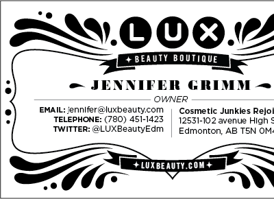 LUX Business Card reversed