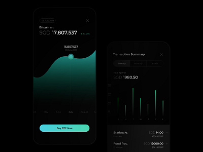 Crypto Wallet bitcoin wallet button crypto wallet dark theme dark ui icon minimal mobileapp mobileui wallet app