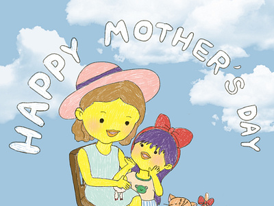 Thai Mother's Day 2021 cartoon character children design girl illustration illustrator