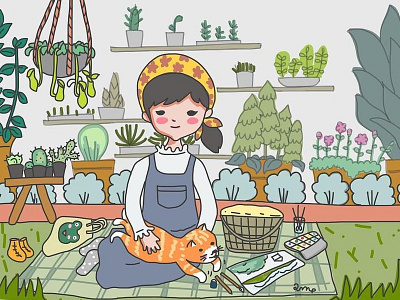 i'm a gardenner childrenbook illustration