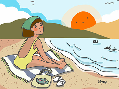 love tan skin character children drawing girl illustration illustrator summer