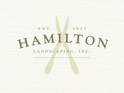 Hamilton Landscaping Logo hamilton landscaping lawn logo plants tools