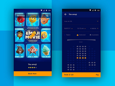 Movie booking app app booking app debut shot emoji movie movie booking uiux