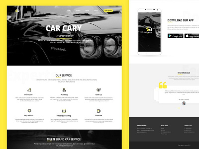CAR CARY car service creative design. landing page uiux web design