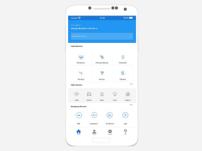 Service App app app present. chennai. creative design home service app ios app material design service app