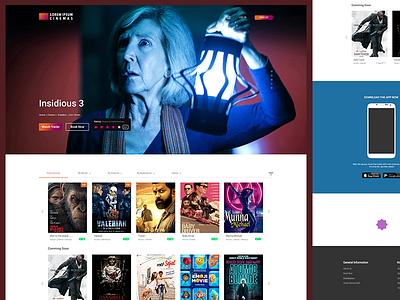 Joh-Cinemas booking app chennai. cinema booking creative design landing page movie booking web app web design website design