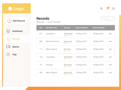 Records Dashboard UI dashboard dashboard ui record ui ui design