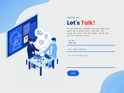 Let's Talk! collab collaborate collaboration contact us illustration isometric meeting talk