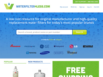 Waterfilter4less Site design ecommerce illustration shop water web. ui